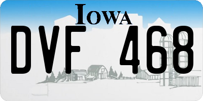 IA license plate DVF468