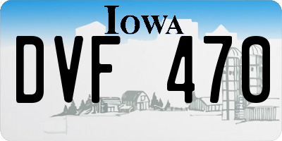 IA license plate DVF470