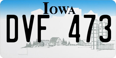 IA license plate DVF473