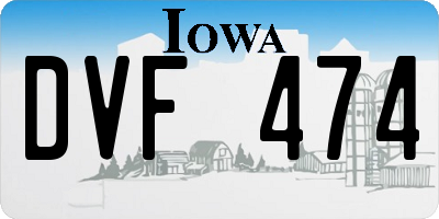 IA license plate DVF474