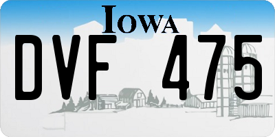 IA license plate DVF475