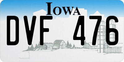 IA license plate DVF476