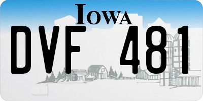 IA license plate DVF481