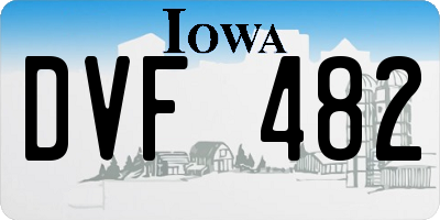 IA license plate DVF482