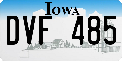 IA license plate DVF485