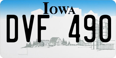 IA license plate DVF490