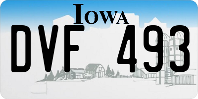 IA license plate DVF493