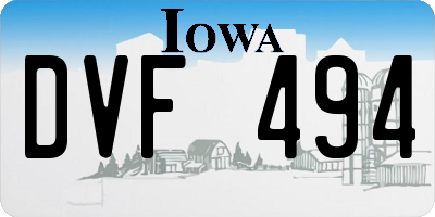 IA license plate DVF494