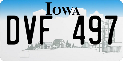 IA license plate DVF497