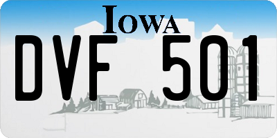 IA license plate DVF501