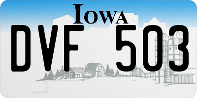 IA license plate DVF503