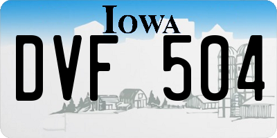 IA license plate DVF504