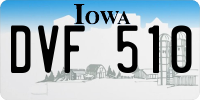 IA license plate DVF510