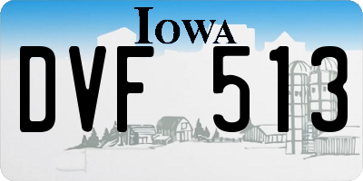 IA license plate DVF513