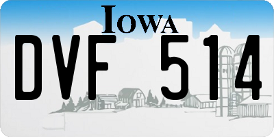 IA license plate DVF514