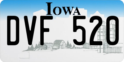 IA license plate DVF520