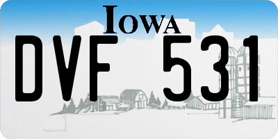 IA license plate DVF531