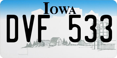 IA license plate DVF533