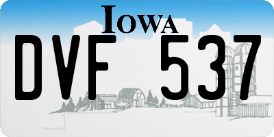IA license plate DVF537