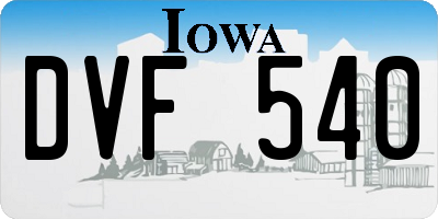 IA license plate DVF540