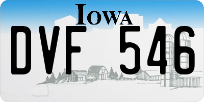 IA license plate DVF546