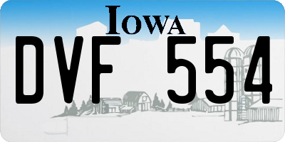 IA license plate DVF554