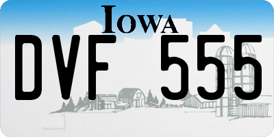 IA license plate DVF555