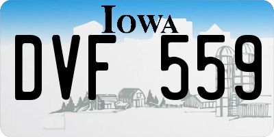 IA license plate DVF559