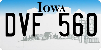 IA license plate DVF560