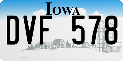 IA license plate DVF578