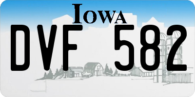 IA license plate DVF582
