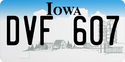 IA license plate DVF607