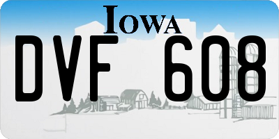 IA license plate DVF608