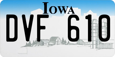 IA license plate DVF610