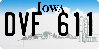IA license plate DVF611