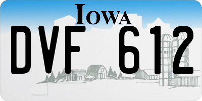 IA license plate DVF612