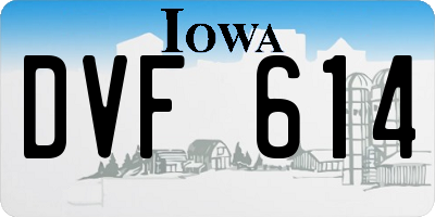 IA license plate DVF614