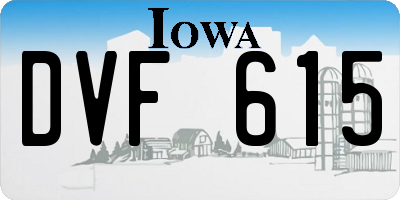 IA license plate DVF615