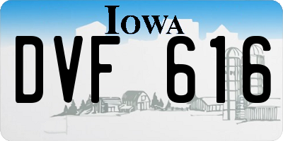 IA license plate DVF616