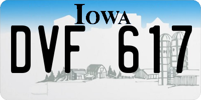 IA license plate DVF617