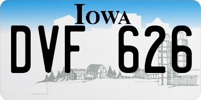 IA license plate DVF626