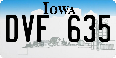 IA license plate DVF635