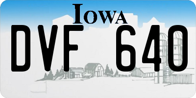 IA license plate DVF640
