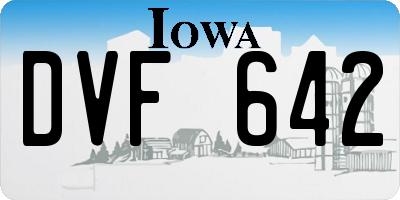 IA license plate DVF642