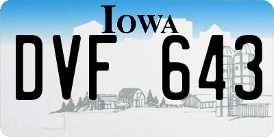IA license plate DVF643