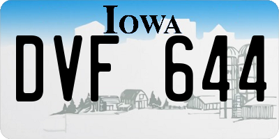 IA license plate DVF644