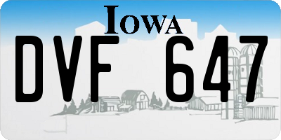 IA license plate DVF647