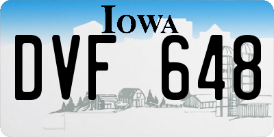IA license plate DVF648