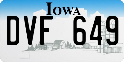 IA license plate DVF649