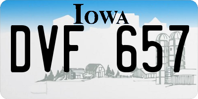 IA license plate DVF657